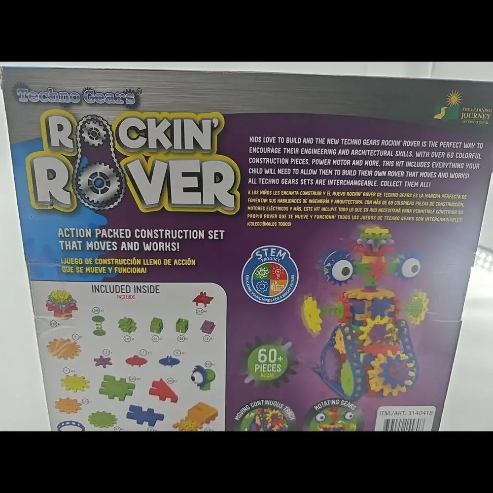 TECHNO GEARS (STEM) -  60pc each set. Rockin Rover  Build‎ Kit Toy NEW